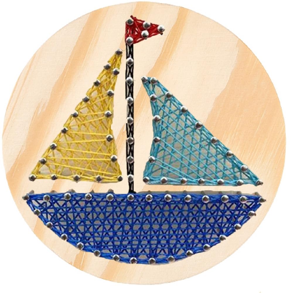 GORGECRAFT Sailboat String Art Kit Craft Cupcake All Necessary Accessories and Frame for Crafts Kit Arts and Crafts Projects Home Wall Decorations Unique Gift Nursery Wall Decor โ image 1