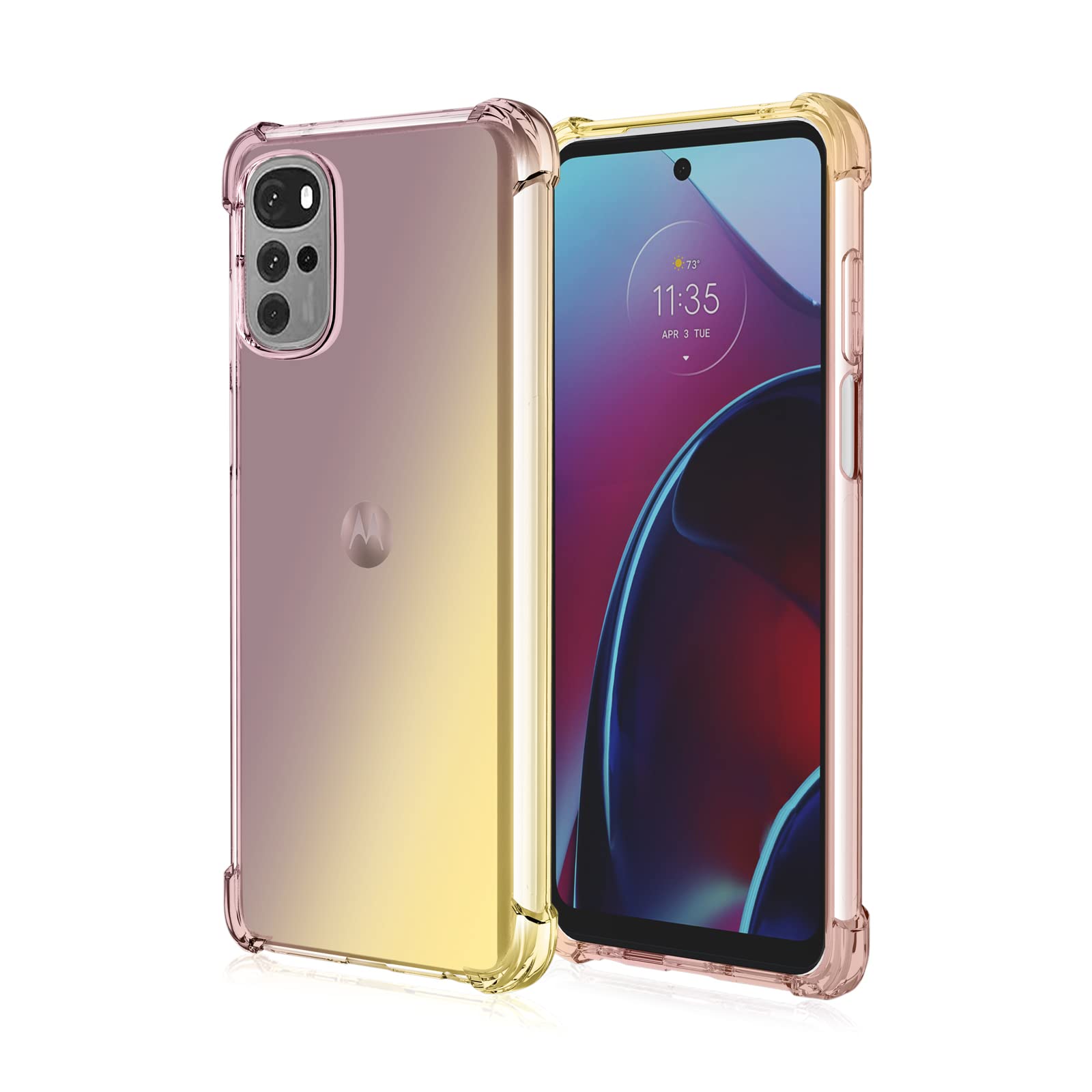 Dedux Cover per Motorola Moto G34, Custodia Trasparente Gradiente Protettivo TPU Case, Ultra Sottile Rinforzo a Quattro Angoli Cover (Rosa/Viola