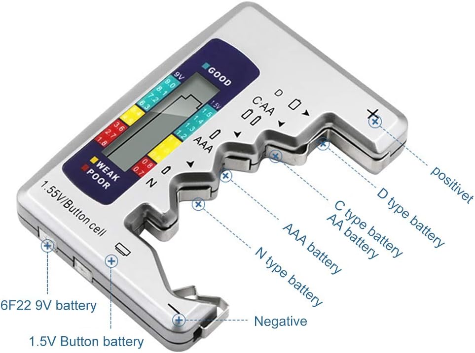 Digital Battery Tester Capacity Tester LCD Display Checker Batteries Tester C D N Button Cell Tester