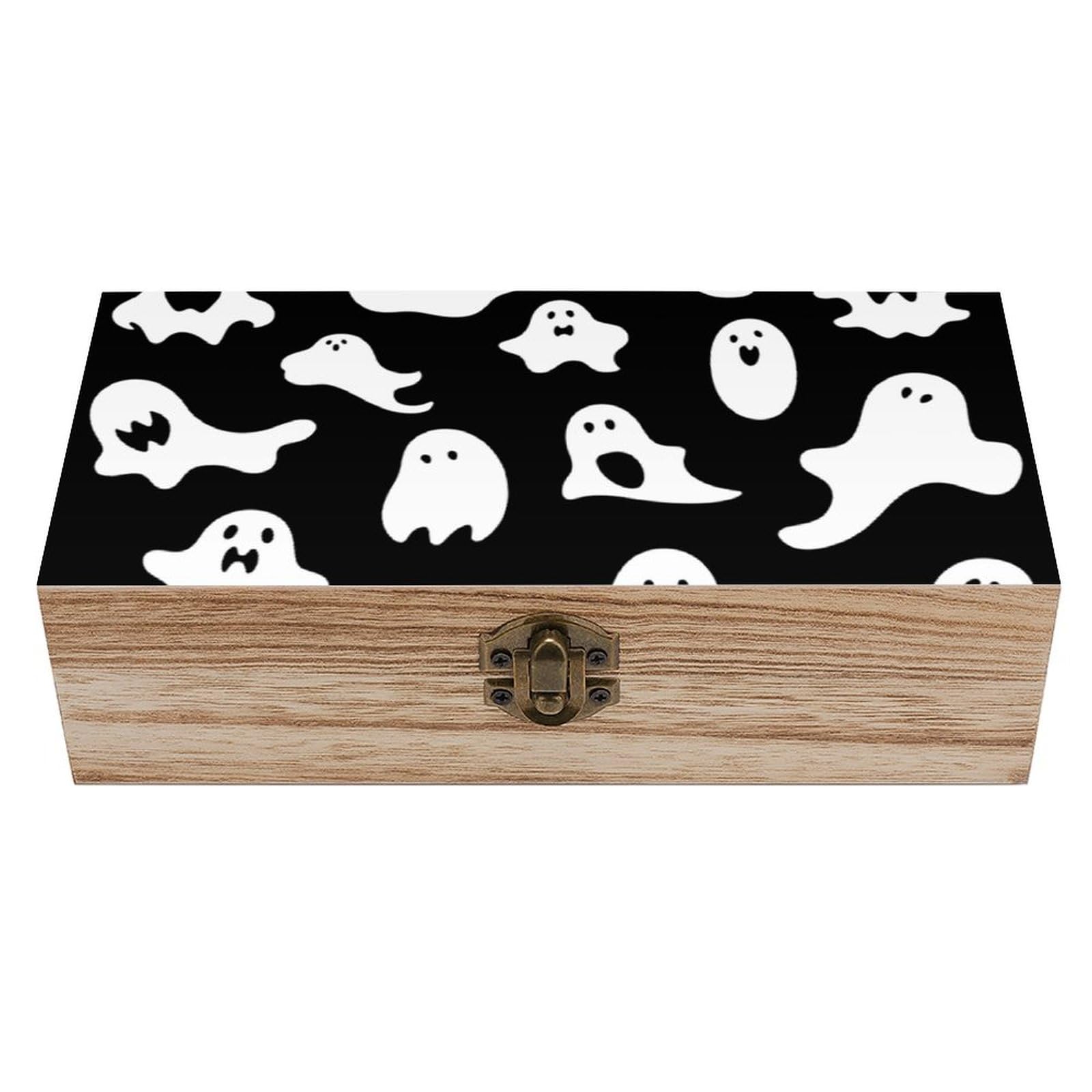 JTREHY Wooden Storage Box Container,Halloween Gothprinted Desk Storage Box Room Decoration Box Souvenir Storage Box for Jewelry Gift Storage And Home Decoration