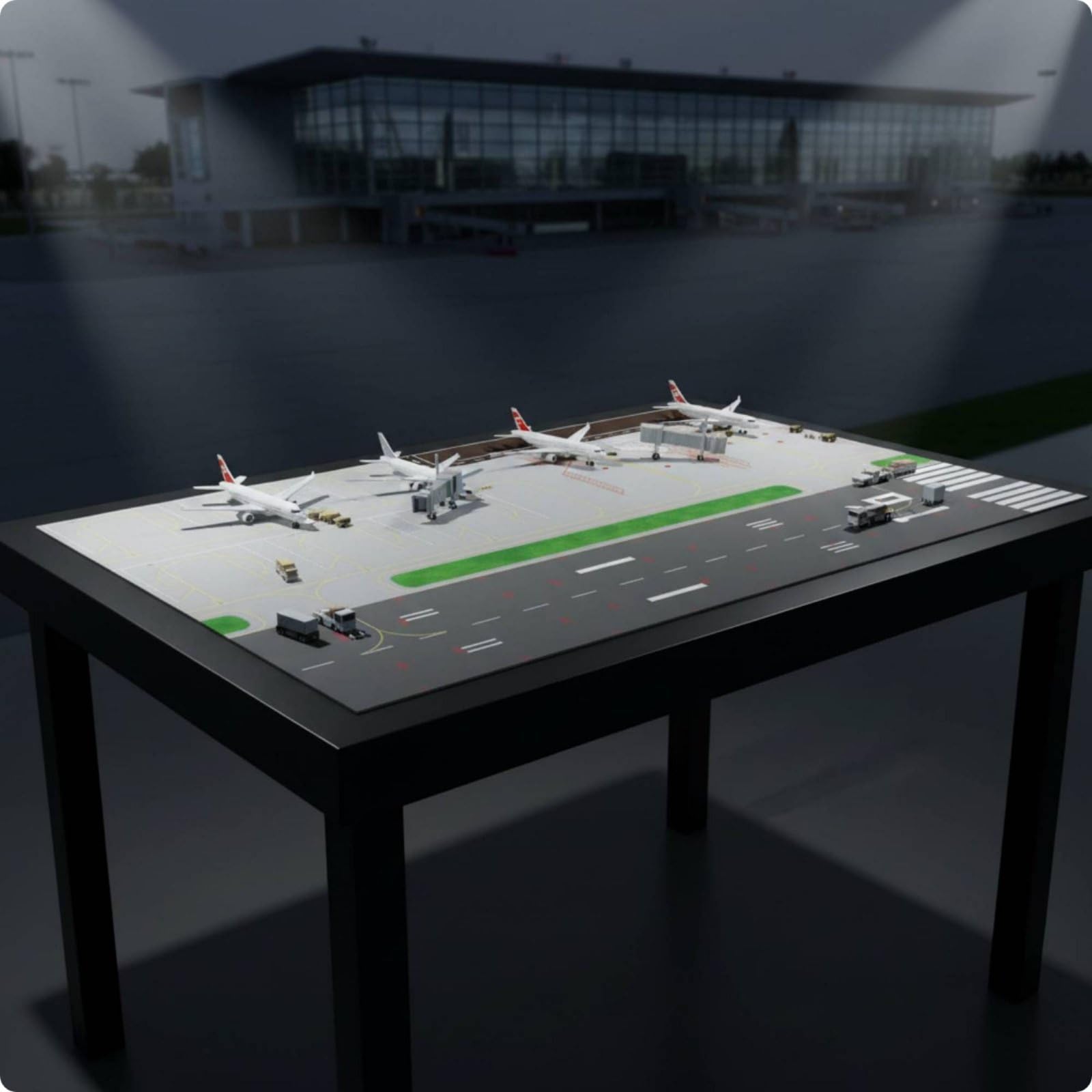 Flugzeug Flughafen Hintergrund Matte, 1 0.6 Meter, 2 Große + 6 Business-Stellplätze, Folienmaterial, Wasserdicht Und Verschleißfest