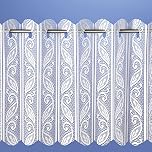 home-expression Pleated vertical blind white net curtain heavy thick floral print traditional lace net curtain 72" INCH (180CM) wide x 54" INCH (137CM) drop approx plain slot top