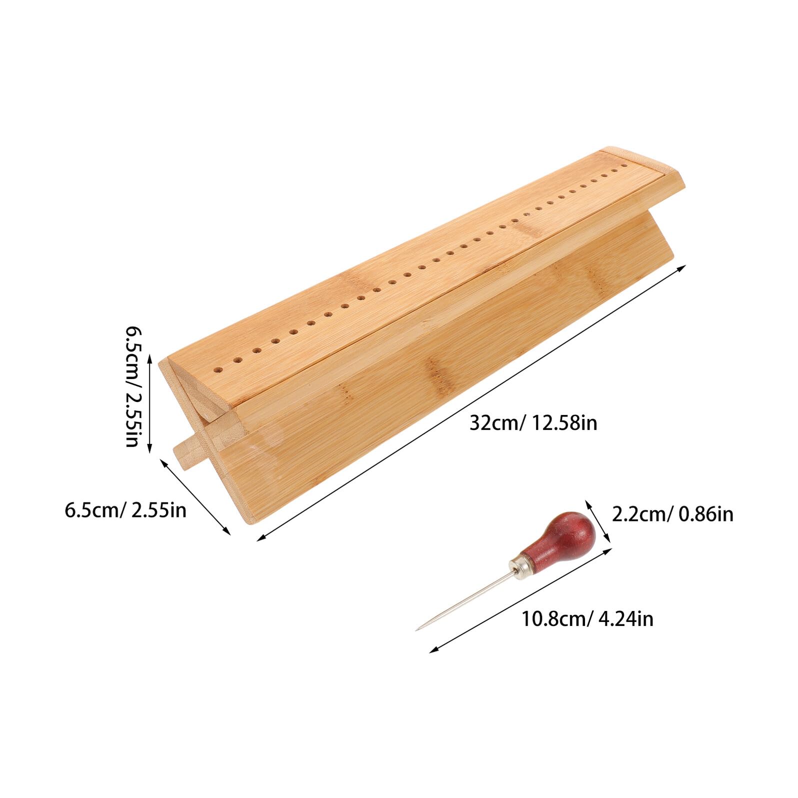 WOONEKY Berceau de Reliure en Bois Portable avec Guide de Piercing et Poinçon en Acier Inoxydable pour Bureau et Maison, Support Stable pour Débutants et Loisirs Créatifs