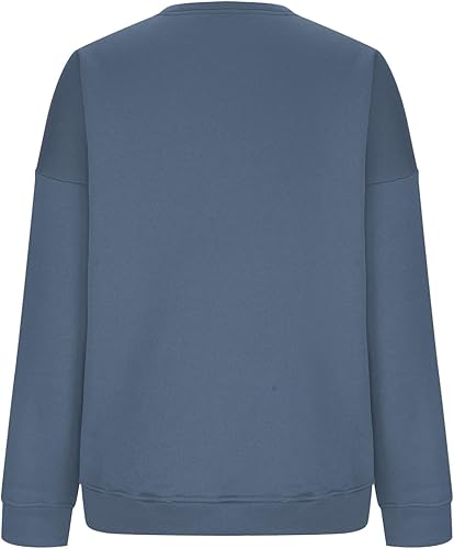 Miniatura 4 de midelxp Sudaderas de gran tamaño con cuello redondo para mujer, forro polar suave, manga larga, casual, cómodas, lindas sudaderas con capucha para