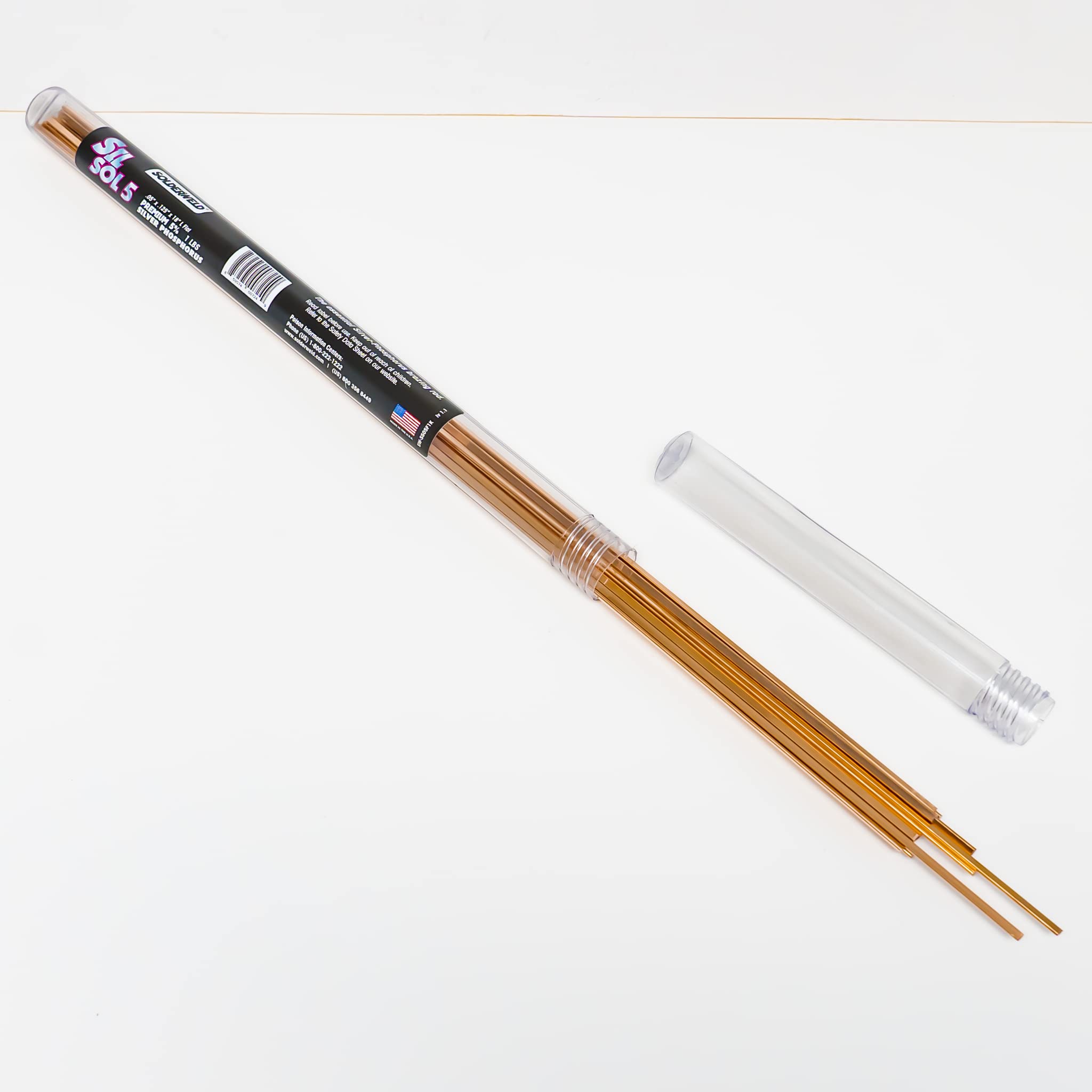 Solderweld SW-SS05F1K Sil Sol 5% Sil Sol Brazing Rod Flat Sticks 1Lb. 18