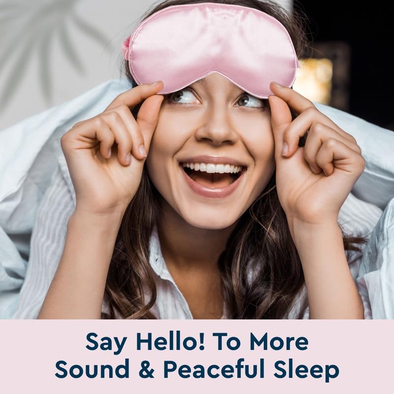 GUBB Satin Silk Eye Mask, Ultra Smooth Sleep Mask and Blind Fold - Pink | For Sleeping, Travelling, Relaxation, Blind Fold & Meditation - Image 5 thumbnail