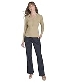 womens Long Sleeve Johnny Collar Sweater