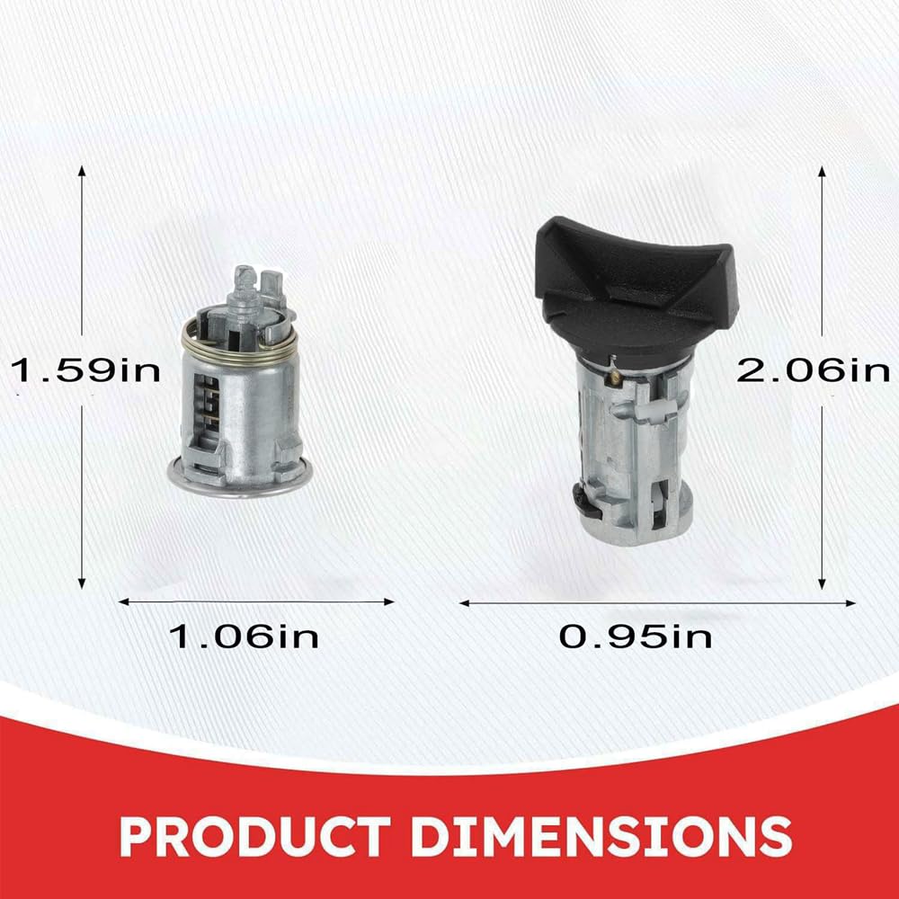 5161055AA Ignition Switch & Door Lock Cylinder(Male END) with 2 Keys Compatible for Jeep Wrangler YJ, Cherokee XJ(1990-1996) Grand Cherokee ZJ, Dodge Viper- Replaces 17250.05, 4720929K, 924-908
