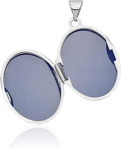 Miniatura 3 de Colgante de oro blanco de 14 quilates de 0827in ovalado con borde de desplazamiento floral