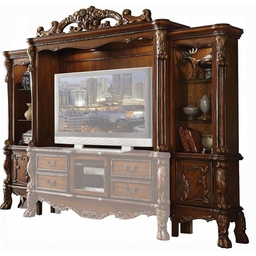 【ACME FURNITURE】 GRANDVIEW TV SHELF ACME FURNITURE Cargo Traditional Red Tv Stand (Accommodates