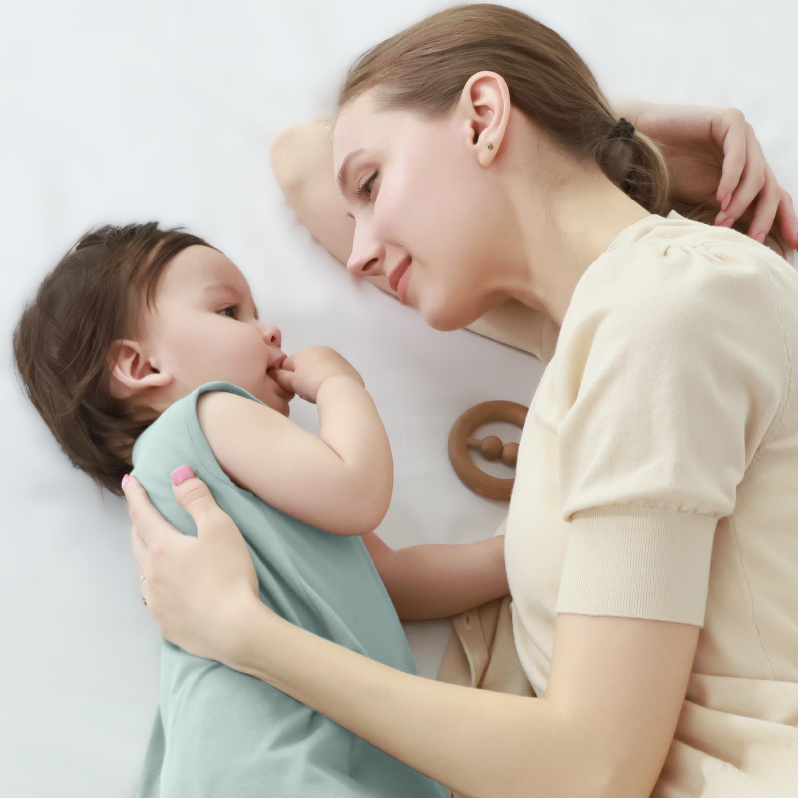 Mosebears 0.5 Tog Sacco Nanna in Cotone per Neonati, Estate - Per Bambini e Bambine(Sage,M(6-12 mesi))