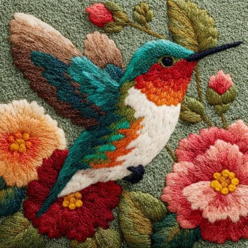 Kit de cojines de pestillo Henypt de flores y pájaros con funda preimpresa de 43x43cm
