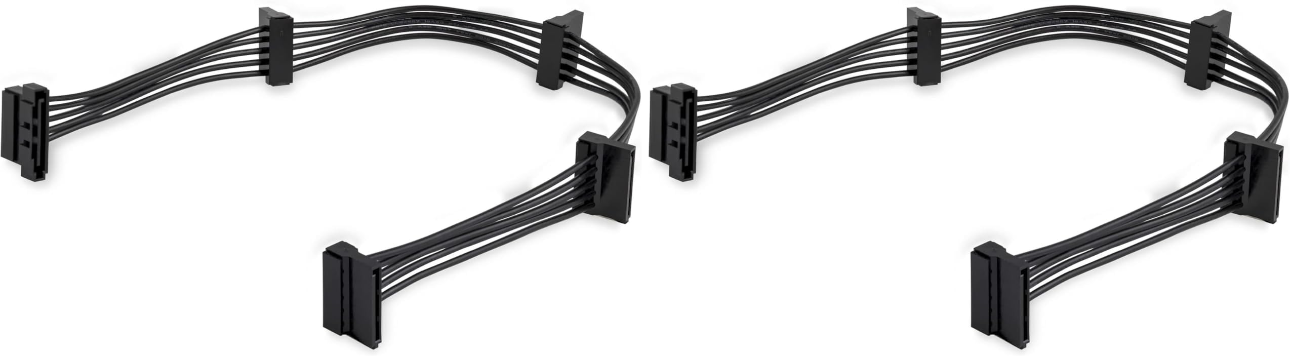 StarTech.com 15.7 in (400 mm) SATA Power Splitter Adapter Cable - M/F - 4x Serial ATA Power Cable Splitter (PYO4SATA), Black (Pack of 2)