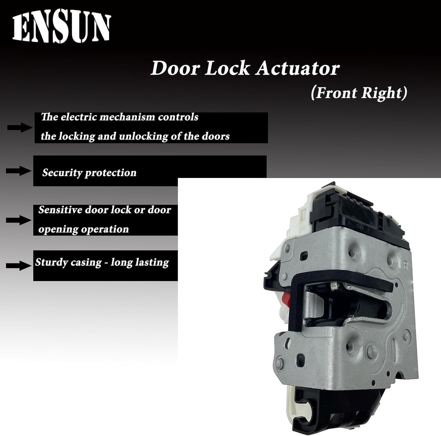 Ensun Door Lock Actuator Front Left Driver Side Compatible with - 2007-2017 Wrangler, 2018 Wrangler JK (1, Front Right Passenger Side)