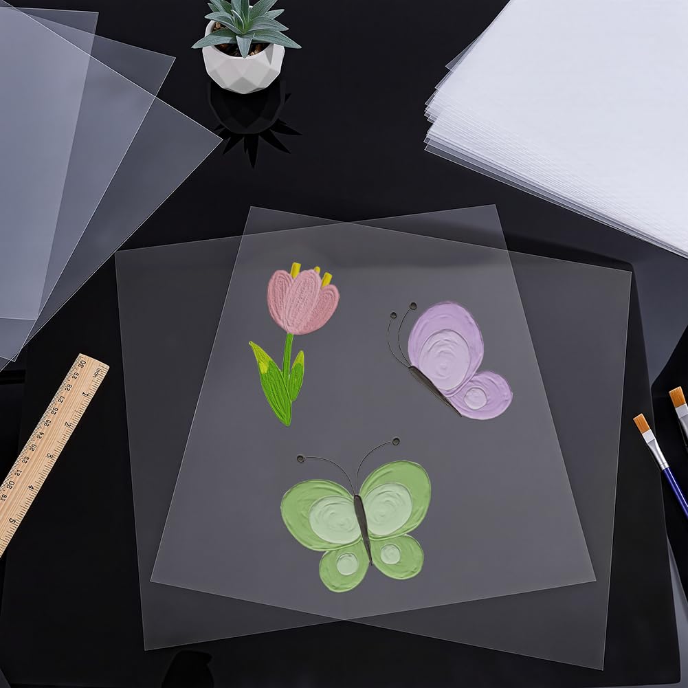 BENECREAT 30 pcs Feuilles de Plexiglas PET 300x300mm Feuilles de Plastique Transparent 0.5mm d Épaisseur Panneaux de Feuille de Plastique PET Souple pour Projets d Art DIY Artisanats Cadres Photo