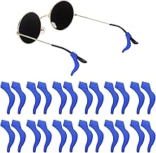 QUARKZMAN 20 Pares De Ganchos Para Gafas De Silicona Antideslizantes Para Retenedores De Gafas Y Soportes Para Patillas De Gafas Para Uso Diario En Gafas De Sol Y, Azul