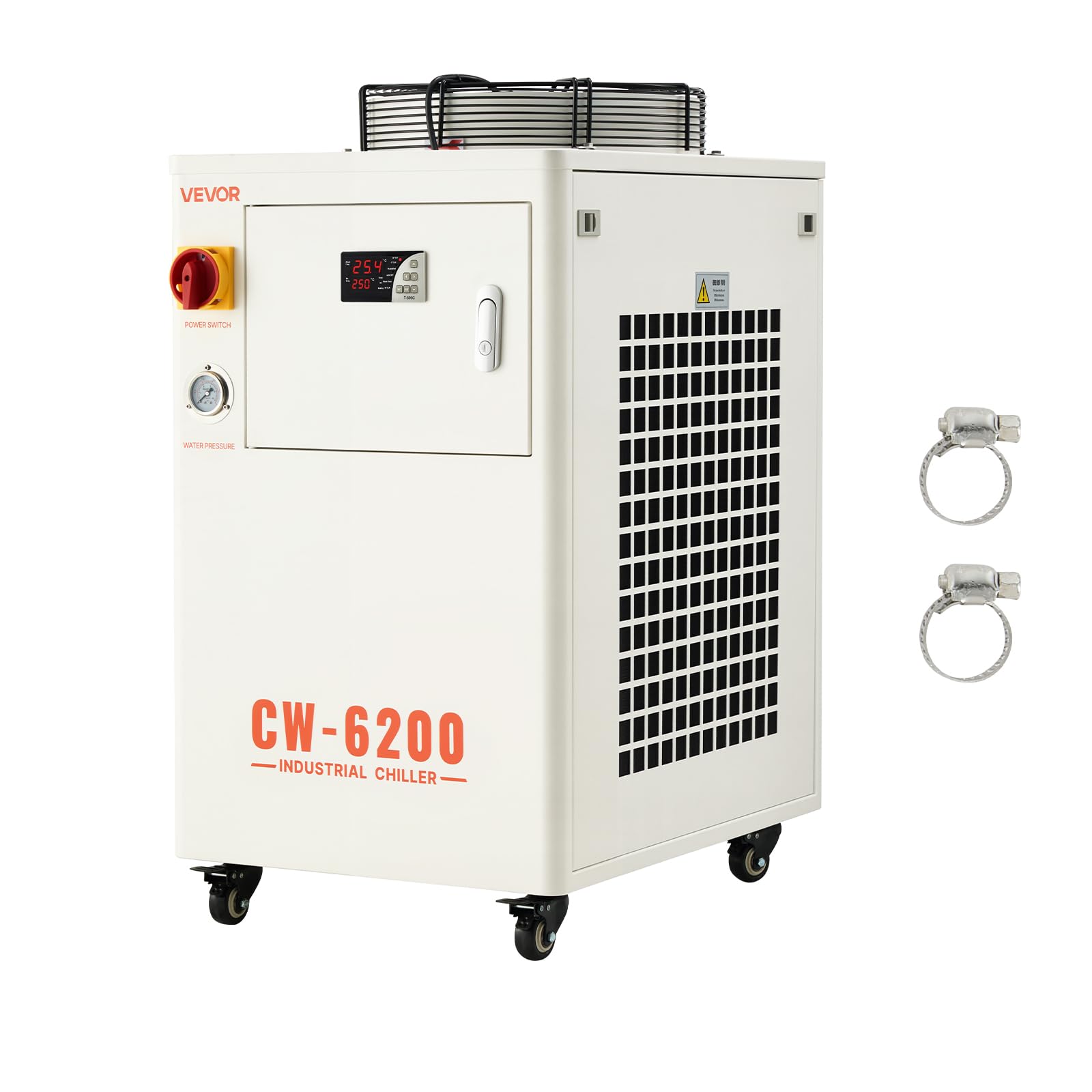 VEVOR Industrial Water Chiller, 17,060 BTU/h, Industrial Water Cooler Cooling System with Compressor, 3.96  Gal Tank Capacity, 18.5 GPM Max Flow Rate,