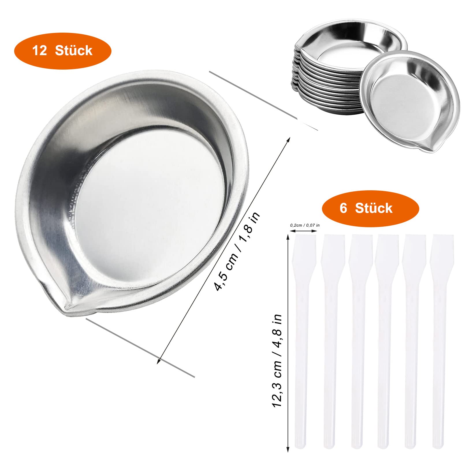 Stainless Steel Paint Bowl, Pack Of 12 Round Paint Bowls, Mixing - View #4