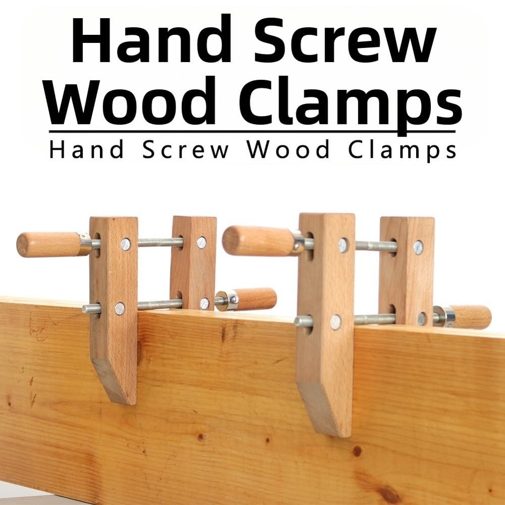 Abrazadera F ajustada a mano de madera para carpintería, clip de madera con presión uniforme para fijación de tablones, herramienta manual de color natural para proyectos de bricolaje