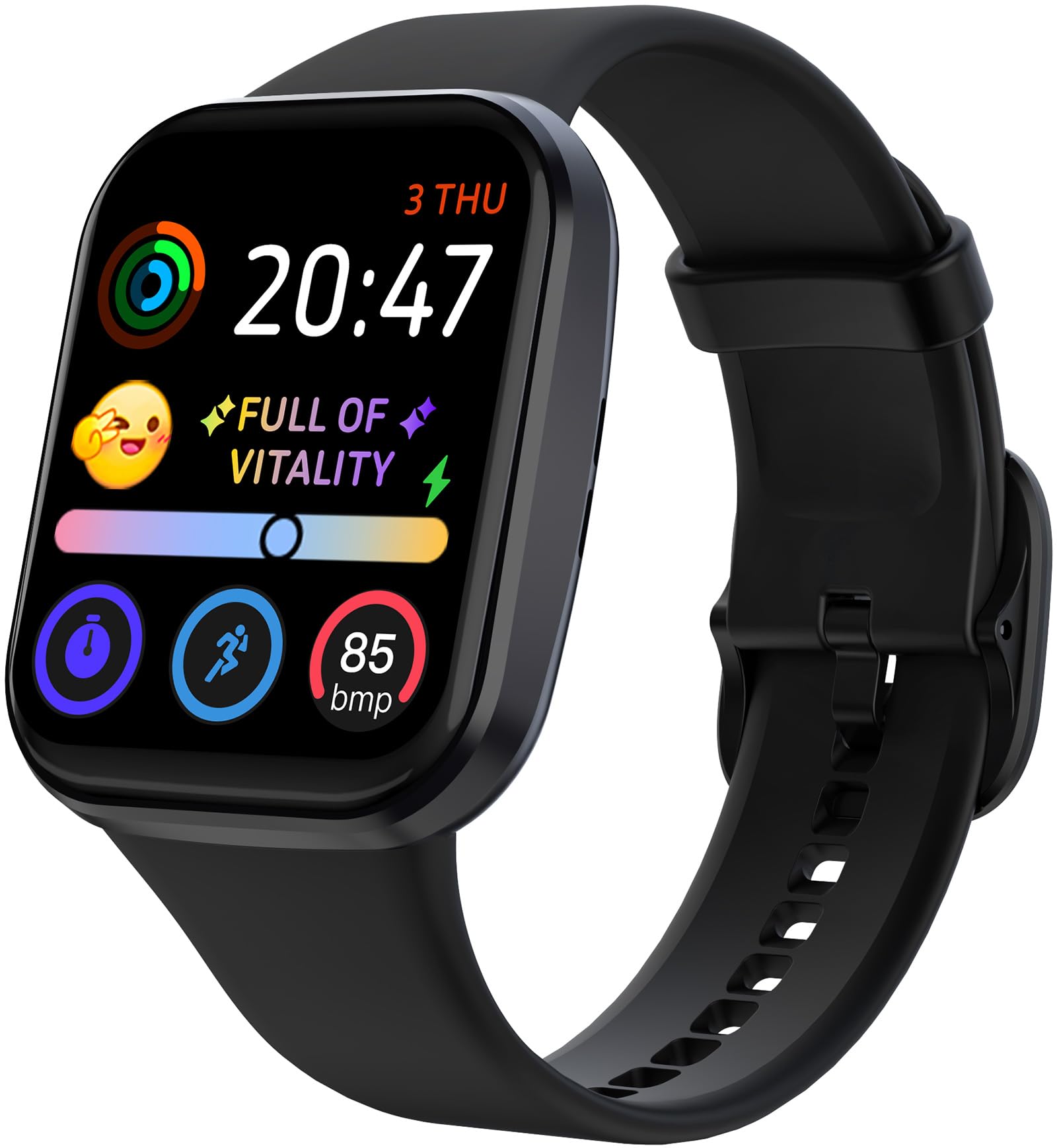 Smart Watch Schrittzähler Uhr Damen Herren 1.83 Zoll Smartwatch Telefonfunktion Schlafmonitor Pulsmesser Musiksteuerung IP68 Wasserdicht 104 Sportmodi Fitness Tracker Sportuhr für iOS Android