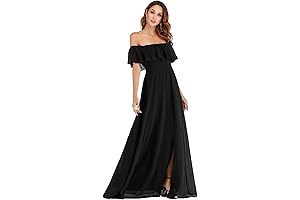 Women's Formal Off-the-Shoulder Flowy Maxi Dress