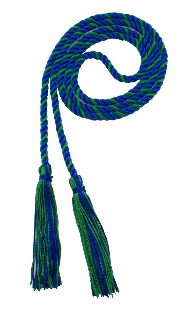 Tassel Depot Graduation Honor Cord - Royal/Kelly - Every School Color Available - Made In Usa
