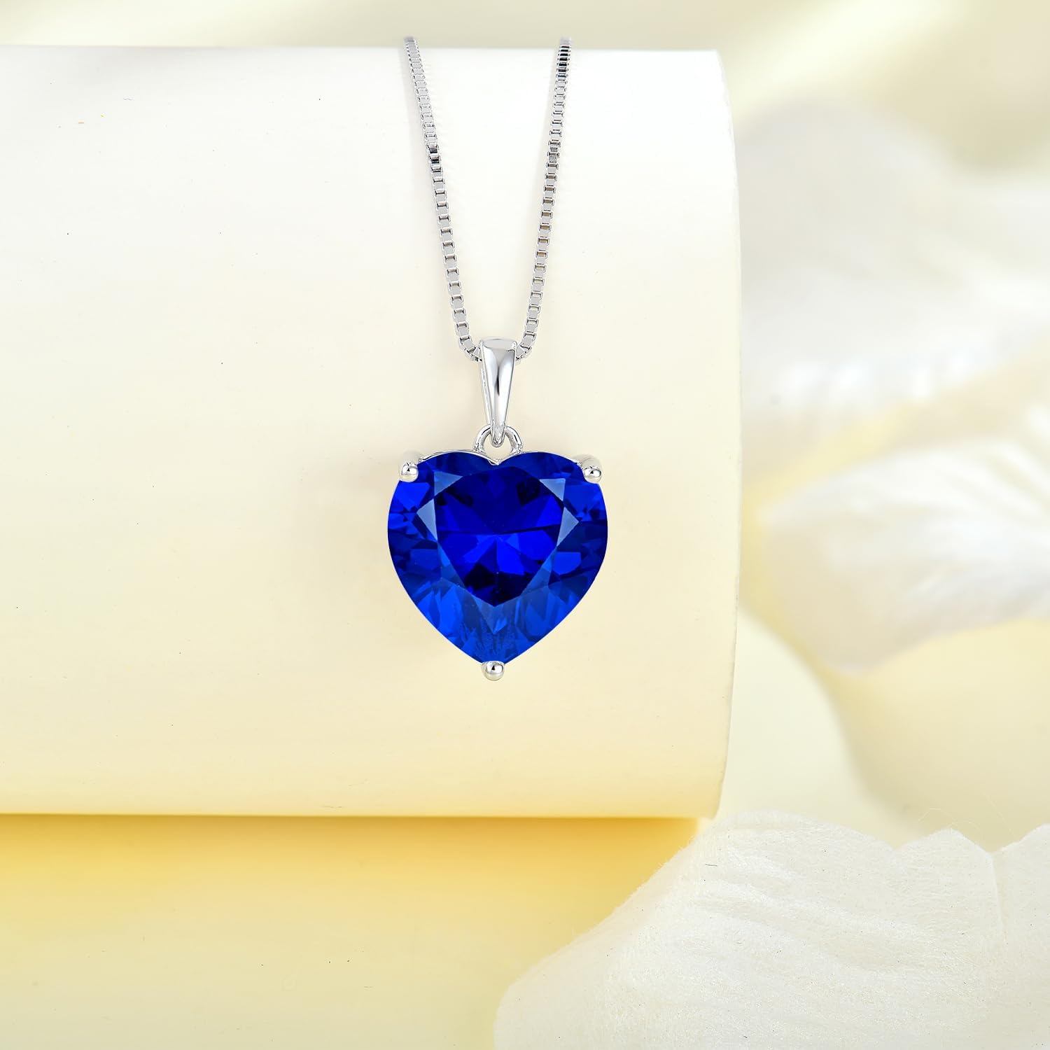 Women Heart Necklace 925 Sterling Silver 13 * 13mm Birthstone Pendant with Chain 5A Cubic Zirconia Jewelry - Image 4