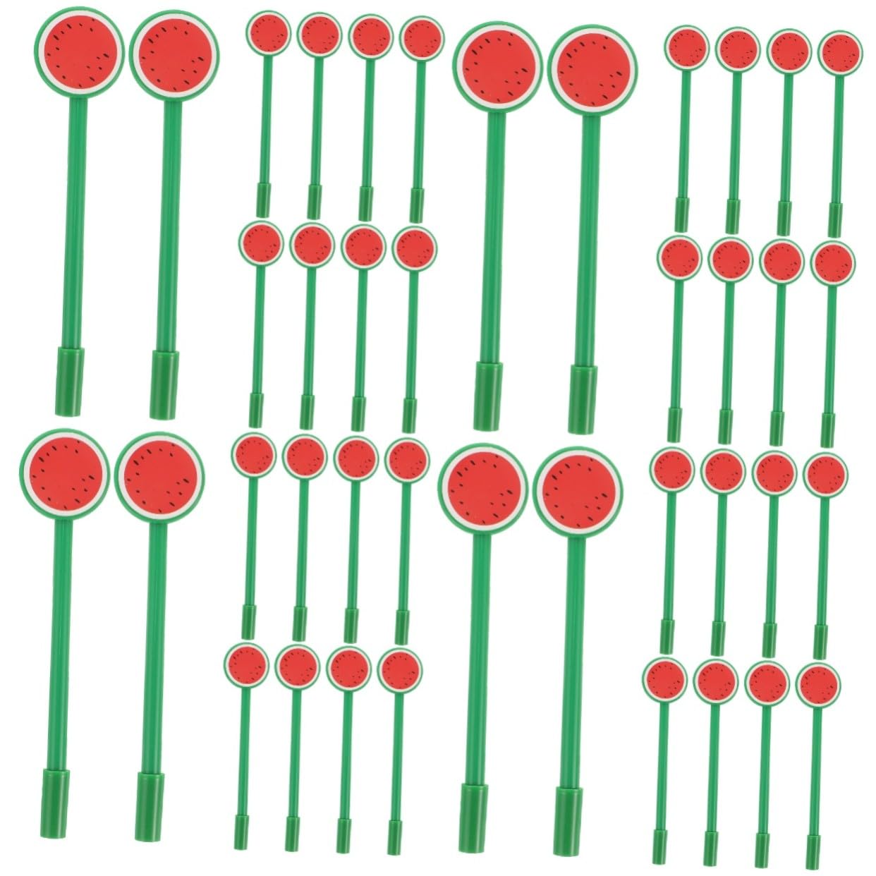 Angoily 40 Pièces Lot de Stylos Gel Décoratifs Forme de Pastèque Stylos Décriture Confortables pour Bureau et Dessin Pratique pour Adolescents et Adultes