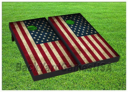 Backyardgamesusa American Flag Patriotic Cornhole Boards Beanbag Toss Game W Bags Vintage Usa 402 #TOP13