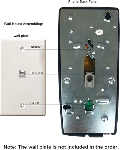Miniatura 6 de Teléfono de pared, teléfono fijo con cable para el hogar, teléfono de casa retro para el hogar, oficina, hotel, cabina telefónica, escritorio