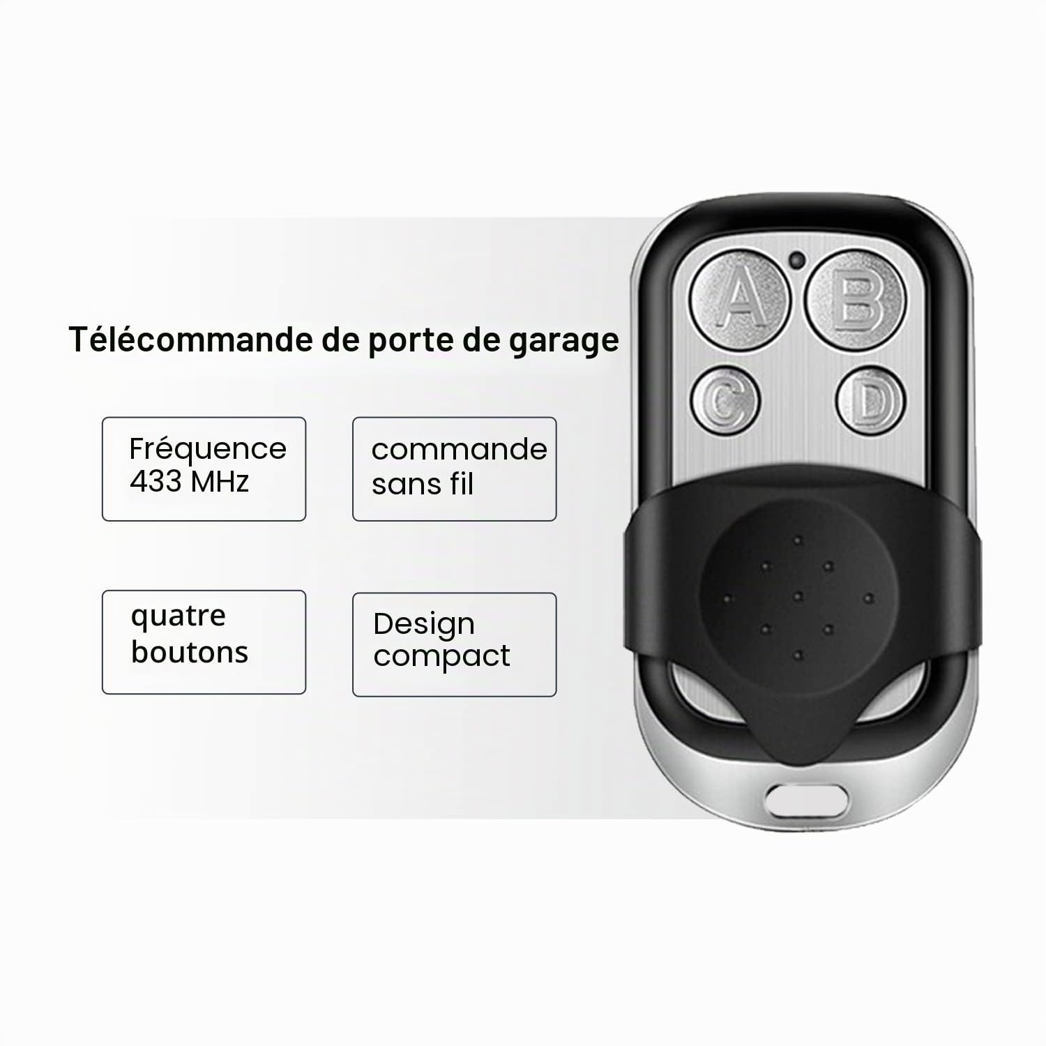 Leyf Lot de 10 télécommandes de Porte de Garage 433 MHz Télécommande Universelle Portail 4 canaux Compatible avec Code de fréquence 433 MHz Émetteur Manuel Réglage Facile Ouvre-Porte de Garage