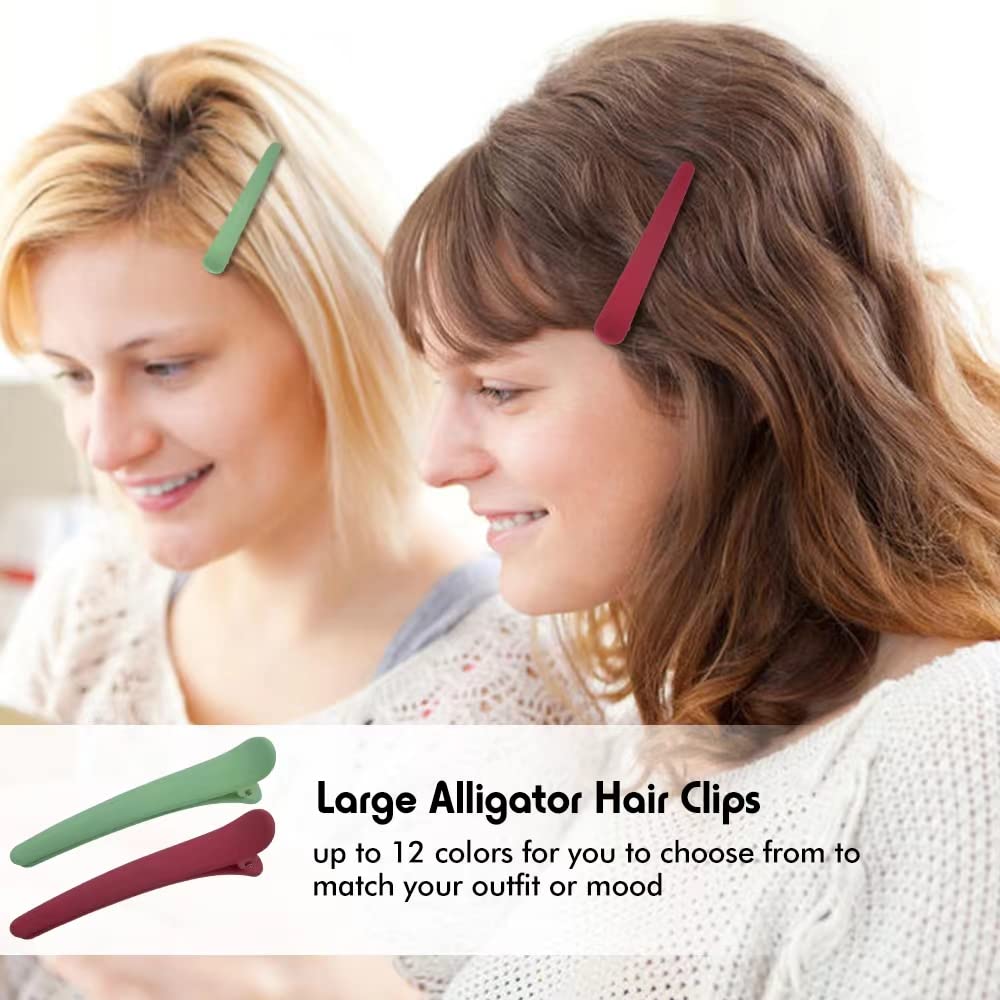Dizila 24 Pack/12 works 3" Plastic Matte Hair Clips for Styling Sectioning Salon Duckbill Alligator Hair Clips Non-Slip Hair Pins Barrettes Accessories for Women Girls Thin Thick - Image 4