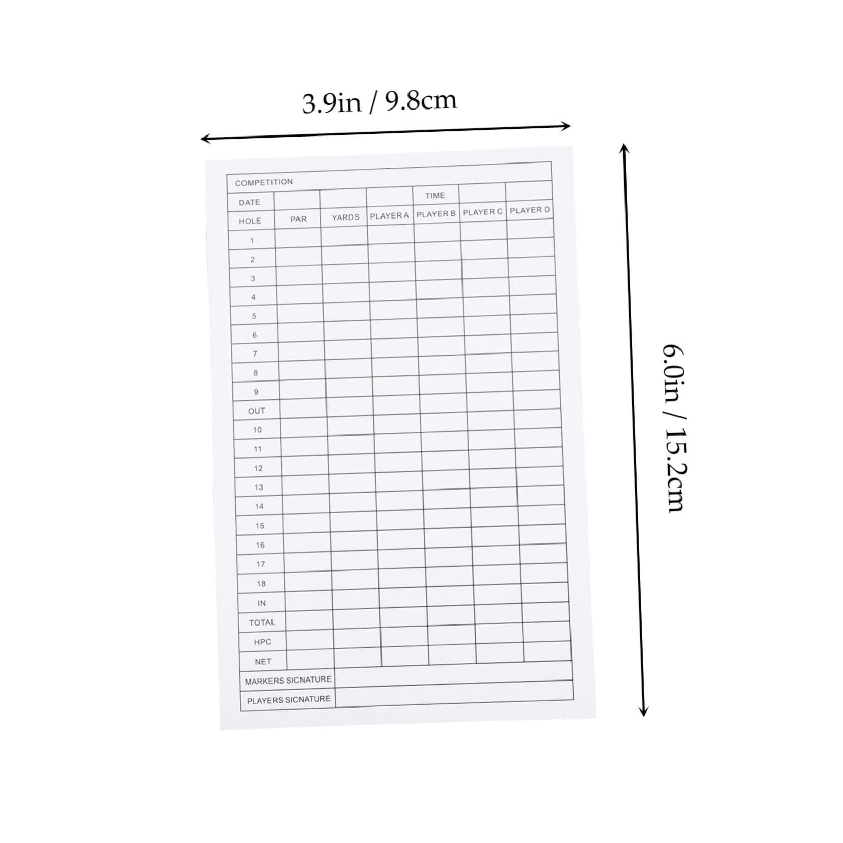 KOMBIUDA Golf Scorecard Magnets 12pcs Foldable Scorecard Holder for Easy Writing and Recording