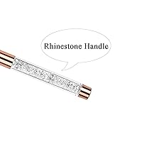 Vista 6 de 1 unids Oval UV Gel Nail Brush Rhinestone Mango Profesional Nail Art Herramientas Tamaño 8 Oro Rosa