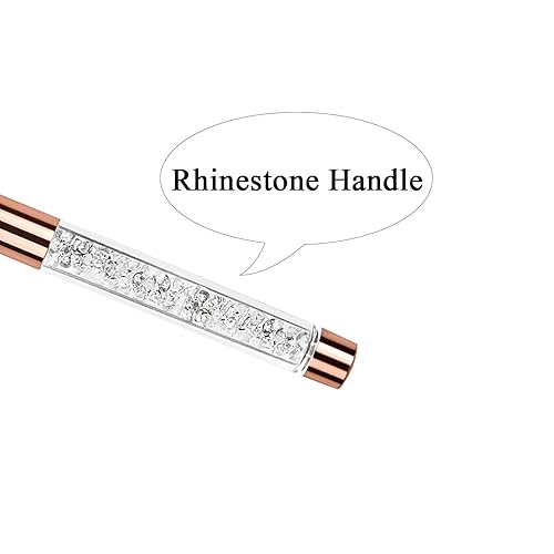 Miniatura 6 de 1 unids Oval UV Gel Nail Brush Rhinestone Mango Profesional Nail Art Herramientas Tamaño 8 Oro Rosa