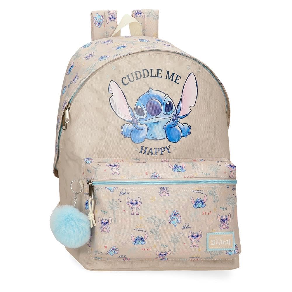 Joumma Disney Stitch Cuddle me happy Mochila, fabricada en poliéster, Tirantes anchos y ajustables que se adaptan perfectamente a la espalda. De Joumma Bags