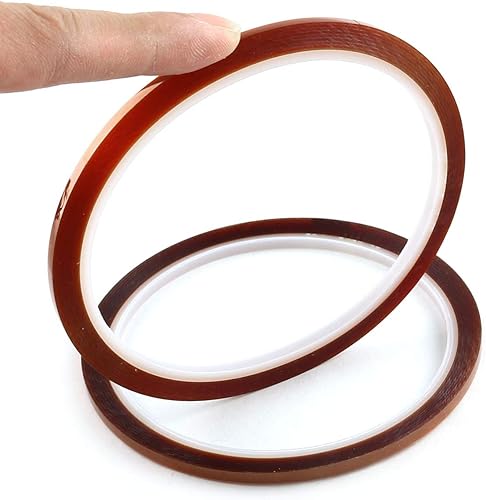 Miniatura 5 de E-outstanding 3 unids 18 "Tawny Polyimide Single Silicone Adhesive Tape 3mmx33m Cinta resistente a altas temperaturas para enmascarar, soldar,