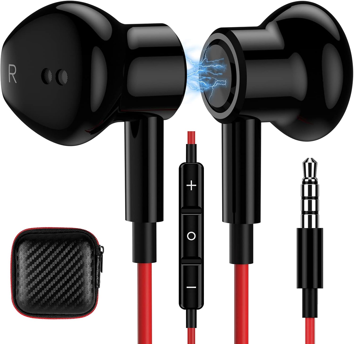 TITACUTE 3.5mm Earbuds Noise Canceling Headphone with Microphone Magnetic in-Ear Wired Stereo 3.5mm Jack Earphone for Moto G Power Play Pure Google Pixel 4a 3a 5a Samsung S10 S9 A14 A13 A12 A03s Core