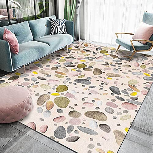 Tappeto soffice 120x160cm tapis ultra doux effet pierre rose multicolore pour table basse - 2