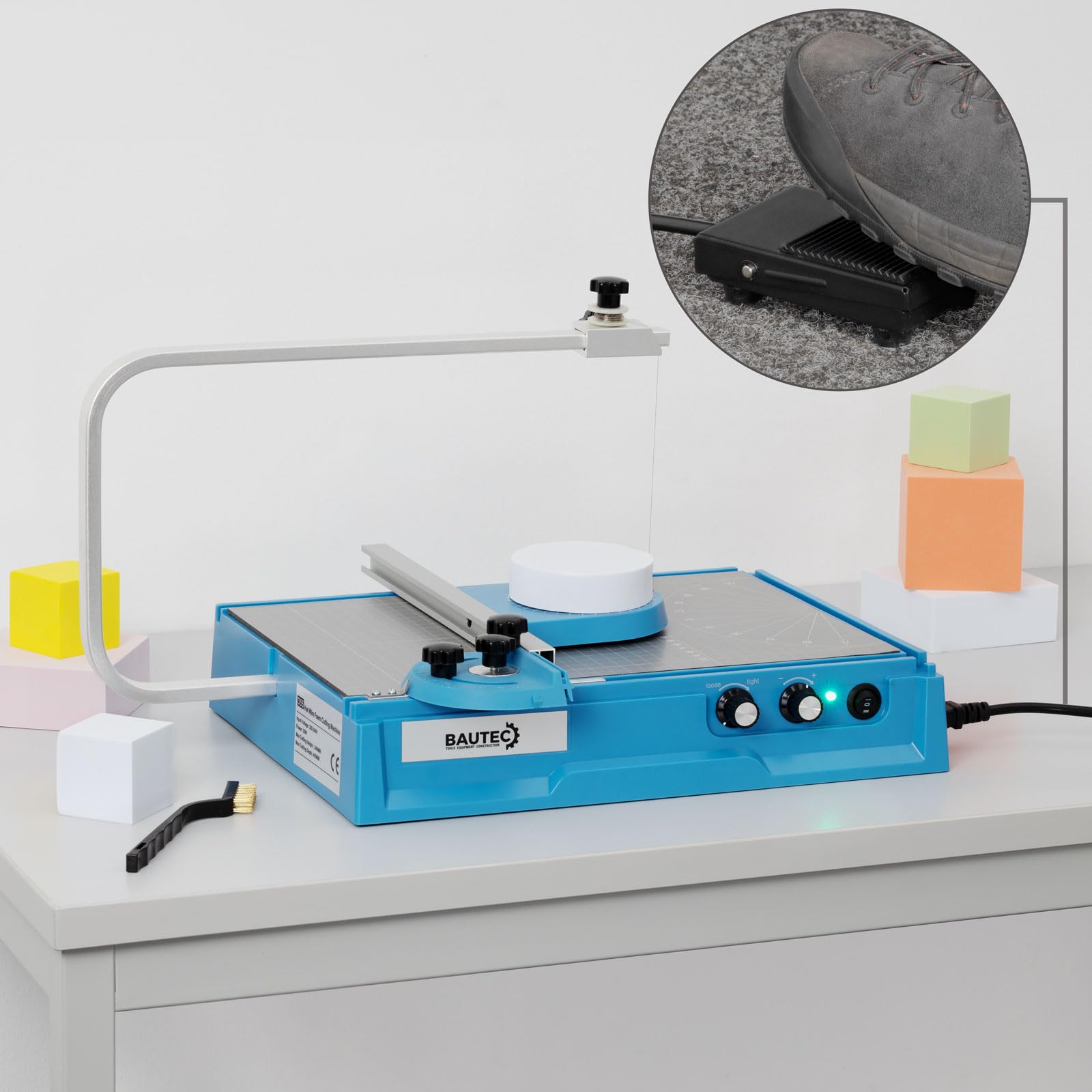 BAUTEC TECH-CUTTER 3000 inkl. 2 Schneidbügel, 3 Drahtrollen, Fußschalter » Styroporschneider für Modellbau Kunst Deko Architektur » Hartschaumschneider, Heißdrahtschneider, Heißdraht-Schneidegerät