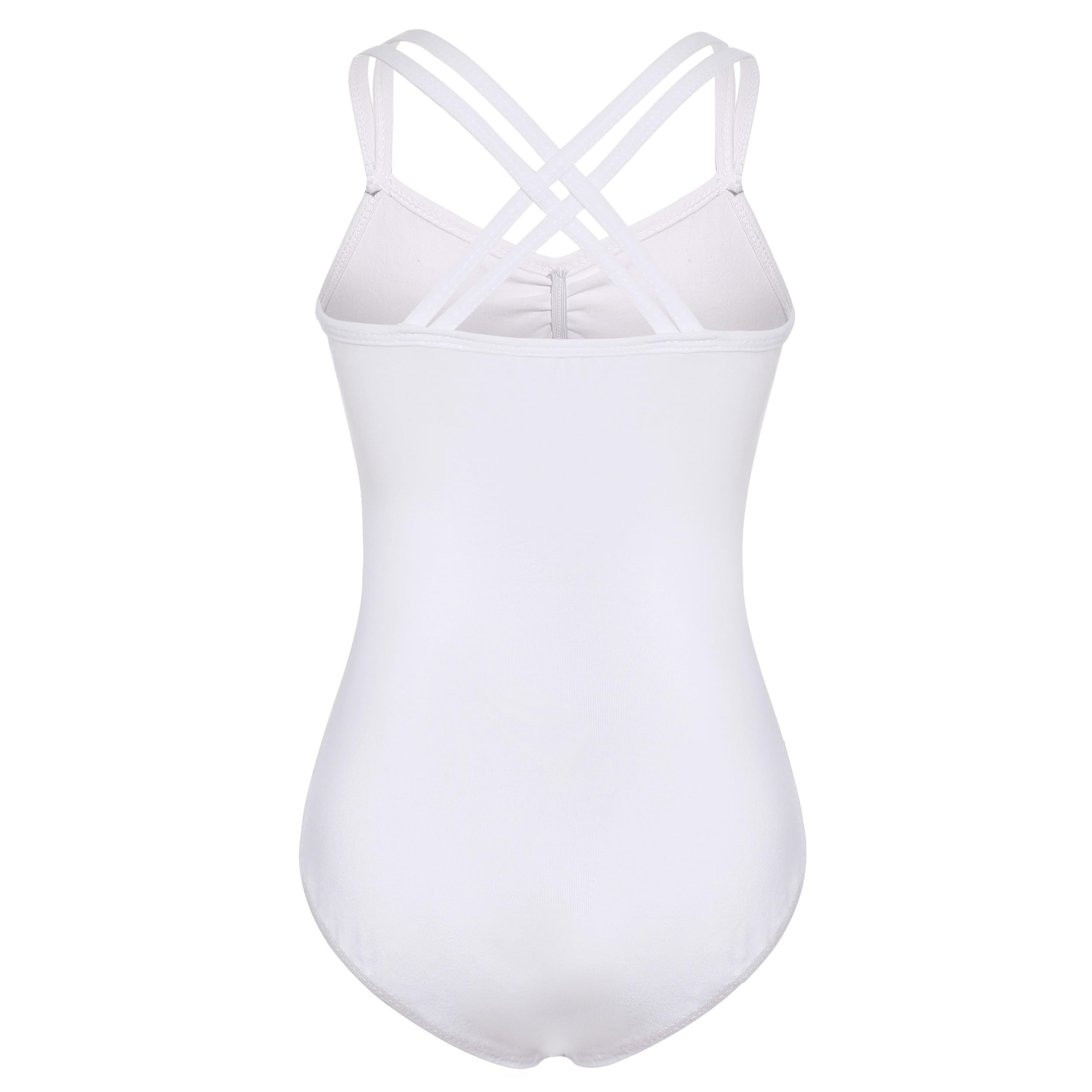 Maillot de Danza Ballet para Niña Leotardo Baile Danza Maillot de Gimnasia Clásico Tirantes Cruzados Actuación Fiesta Niña
