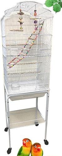 Jaula grande para pájaros de 64.2in para cacatúa, cuáquero, loro, sol, periquito, mejilla verde, pergamino, perrito de Lovebird, loro, canario,