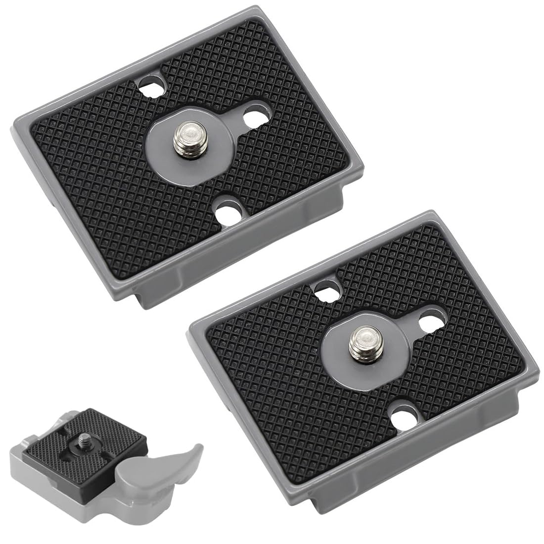 GXGM 2 Pezzi Placa De Liberación Rápida De La Cámara Per Manfrotto Con Viti Da 1/4" A 3/8", Compatibili Con Manfrotto 200Pl (Grigio)
