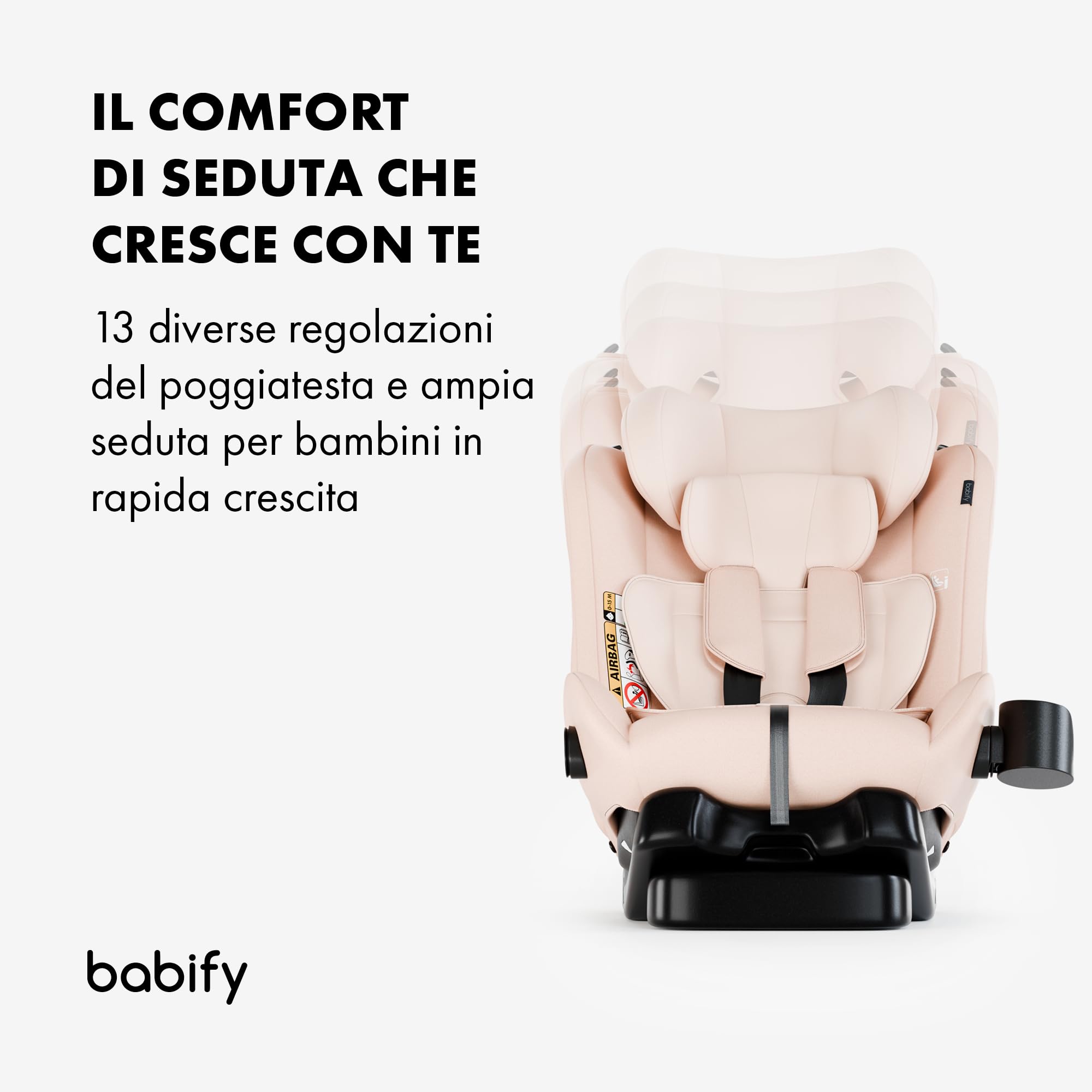 Babify Seggiolino Auto, Seggiolone Auto per Bambini da 40 a 150 cm, Seduta Auto Bimbi 3 in 1 Regolabile e Reclinabile, Seggiolino Auto Portatile, Resistente, Sicuro, Seggiolino Neonati Confortevole