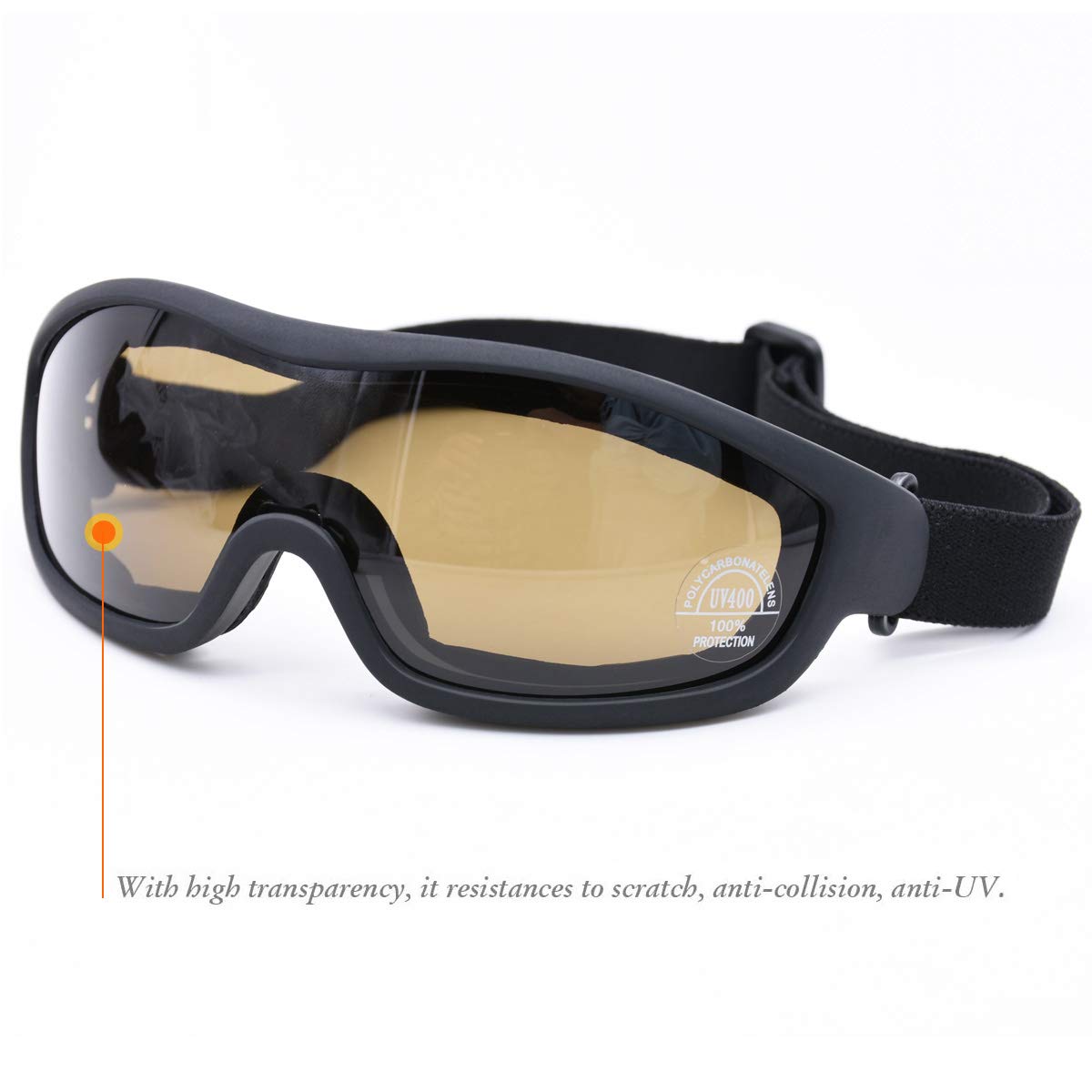 Occhiali protettivi UV per esterni, protezione da moto, antipolvere, occhiali da combattimento, occhiali militari, occhiali tattici per esterni, per prevenire particelle e nebbia (tè)