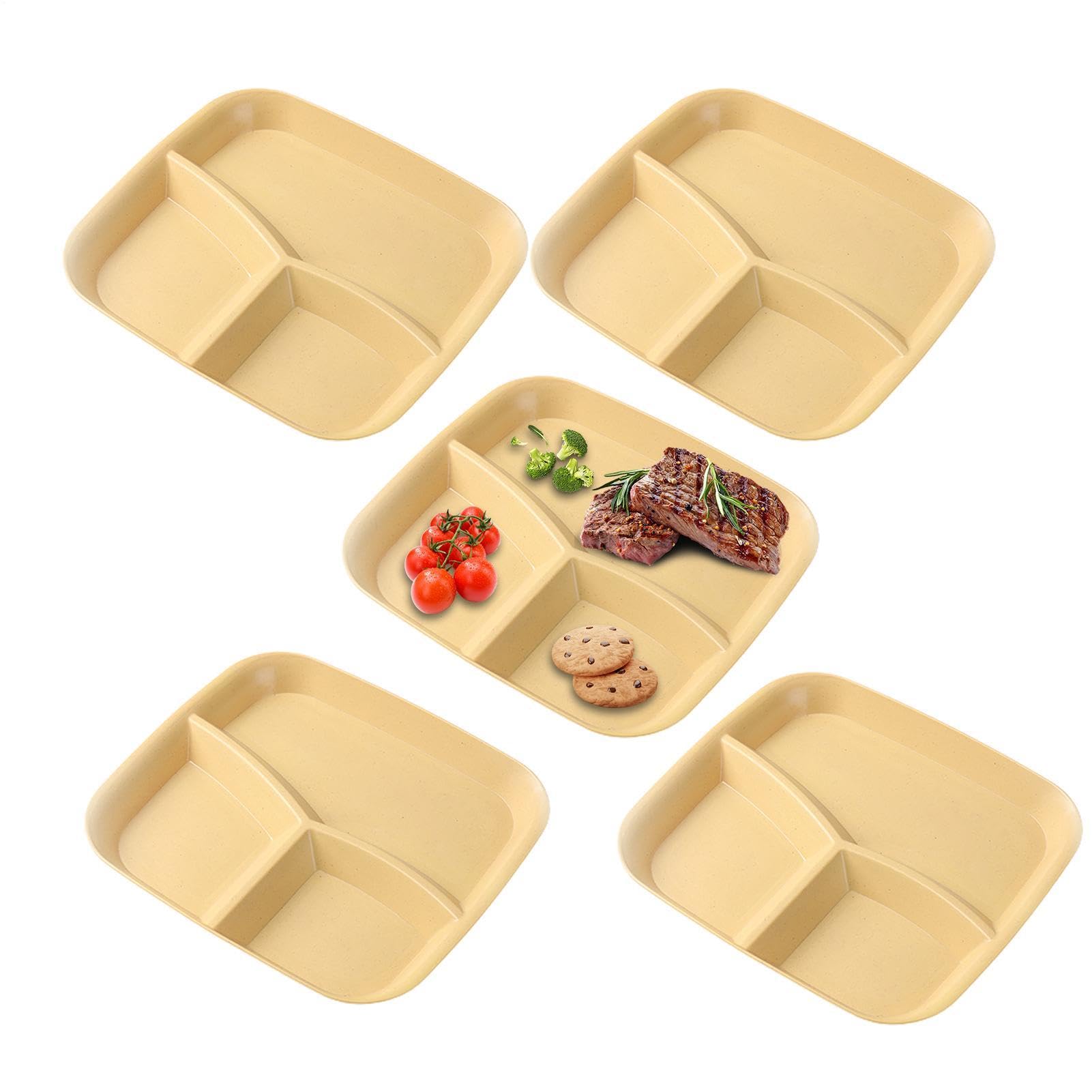 Assiettes à Compartiments pour Adultes Plateau de Service 3 Compartments