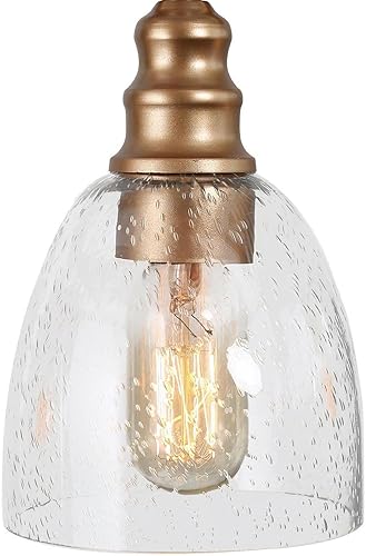 Miniatura 5 de LOG BARN Candelabros dorados, moderna lámpara de isla de cocina de vidrio sembrado dorado para comedor, lámpara de araña de 4 luces para sala de