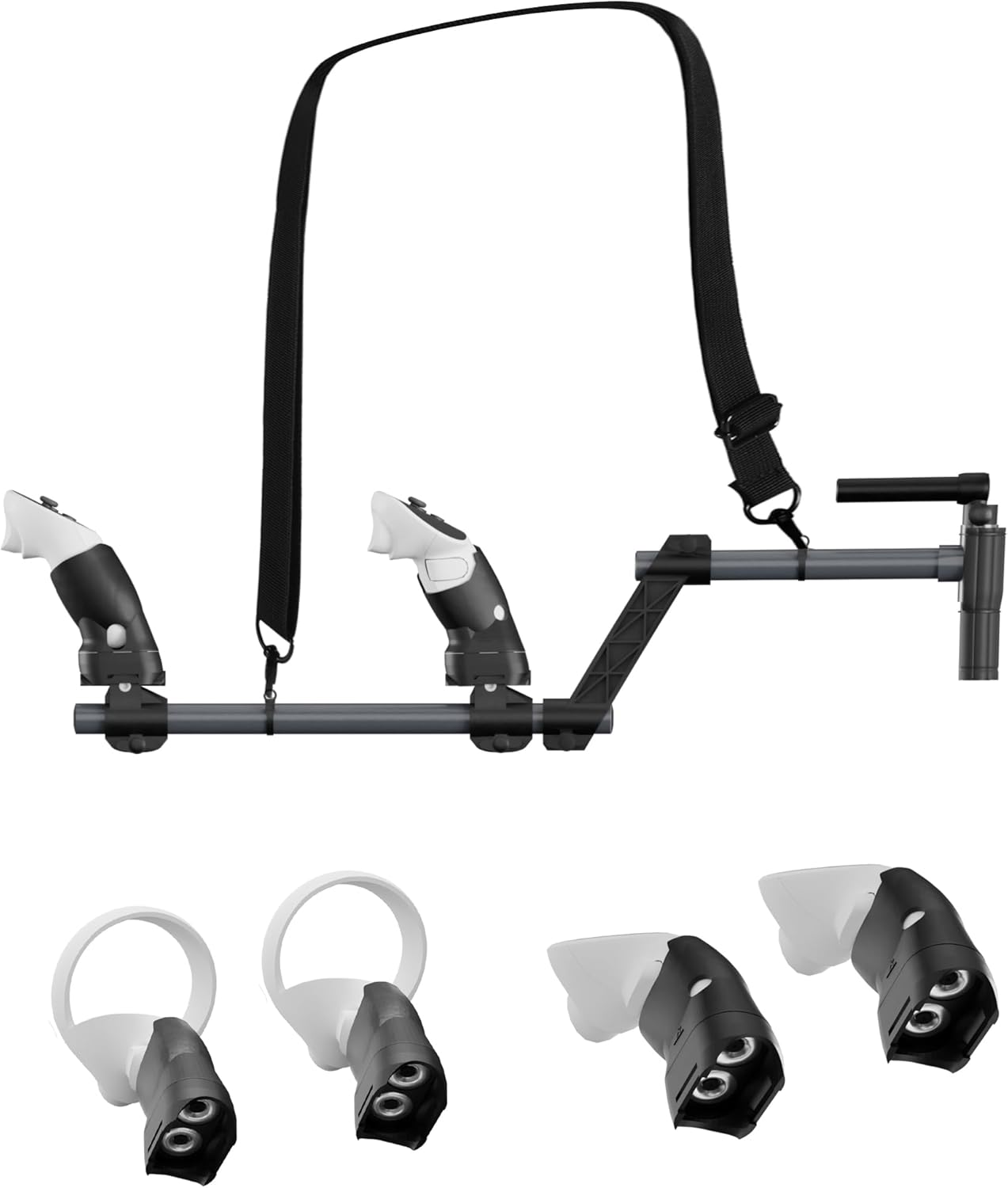 Gun Stock for Quest 2, Compatible with VR Quest2 Controller Grips for Enhance Stability and Control Magnetic Stock Rifle Adapter (Black for Quest2)