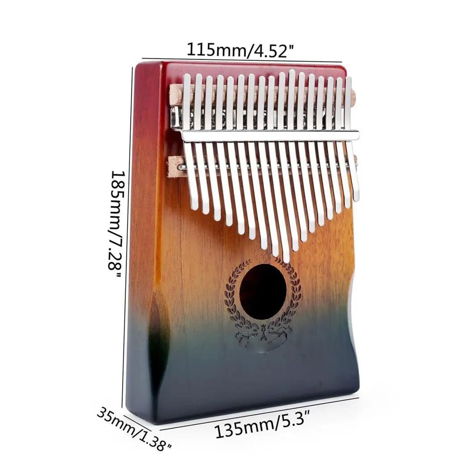 Pianino Kciukowe Kalimba 17-klawiszowa Klawiatura Kalimba Mahoń Thumb Piano Music Mini Finger Piano Instrument Muzyczny Kolor Gradient