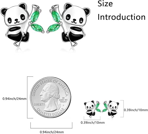 Miniatura 3 de AxolotlFoxPandaUnicornHorseDog Earrings 925 Sterling Silver Hypoallergenic Animal Stud Earrings Jewelry Gifts for Girls Kids Women